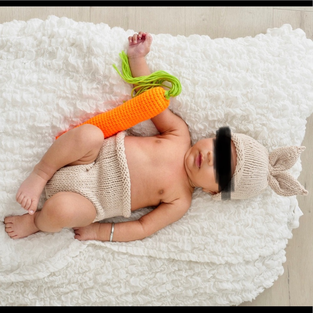 Bunny props baby photo shoot